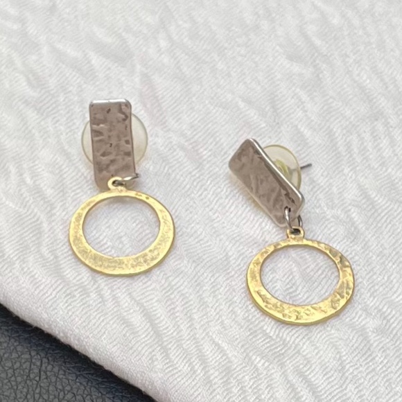 Jewelry - Silver and Brass Drop Earrings NWOT